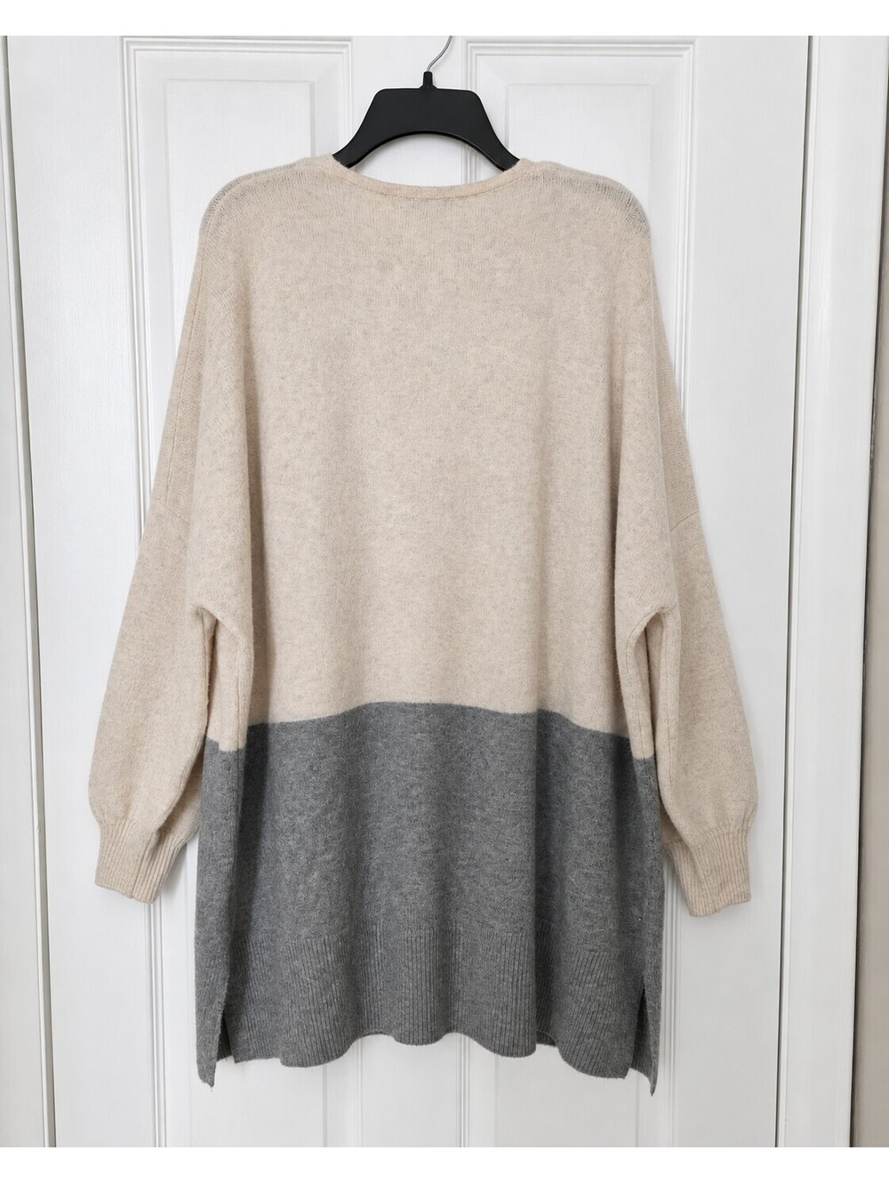 Madewell Cozy Two-Tone Open Front Cardigan with Pockets - Picture 4 of 9